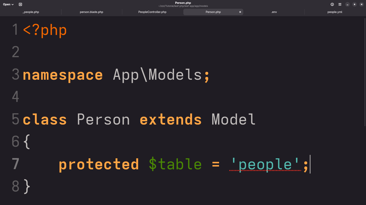 Leaf PHP People Model