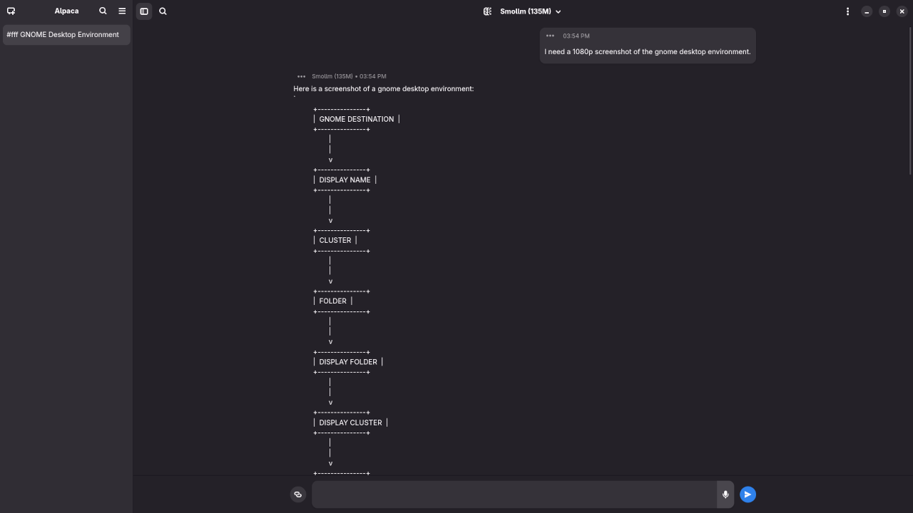 Smollm 135M answered question about screenshot