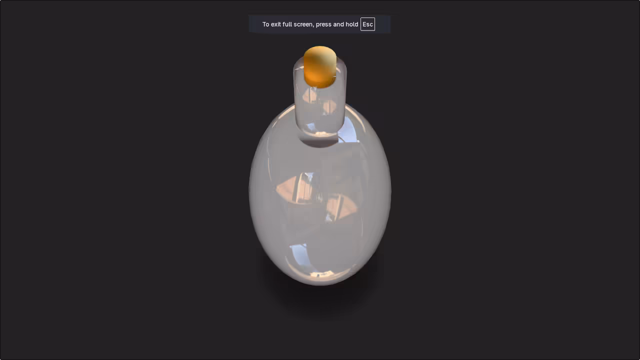 Low poly glass bottle in Web browser