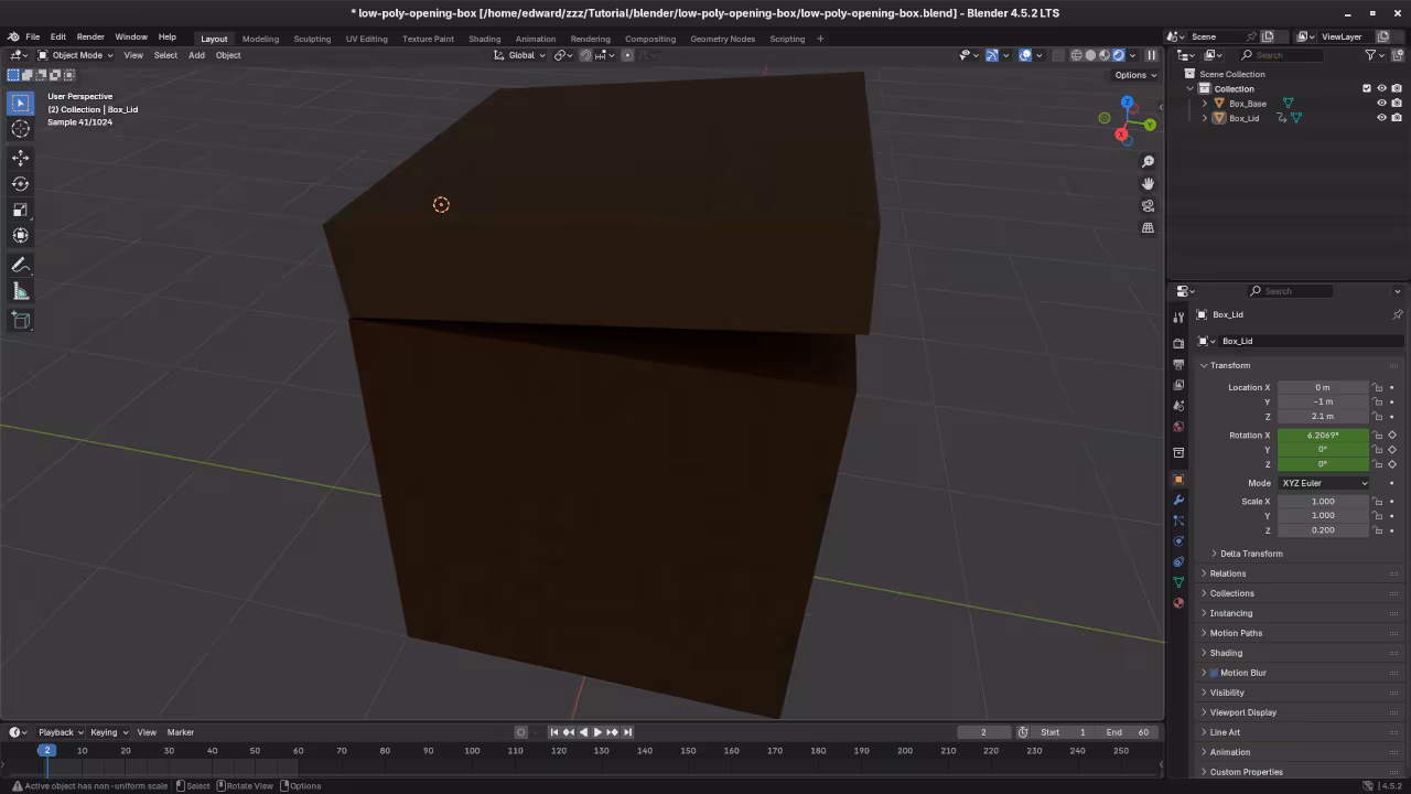 Low poly opening box in Blender