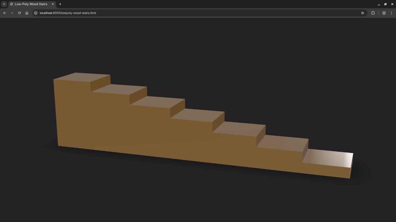 Low poly wood stairs in Web browser