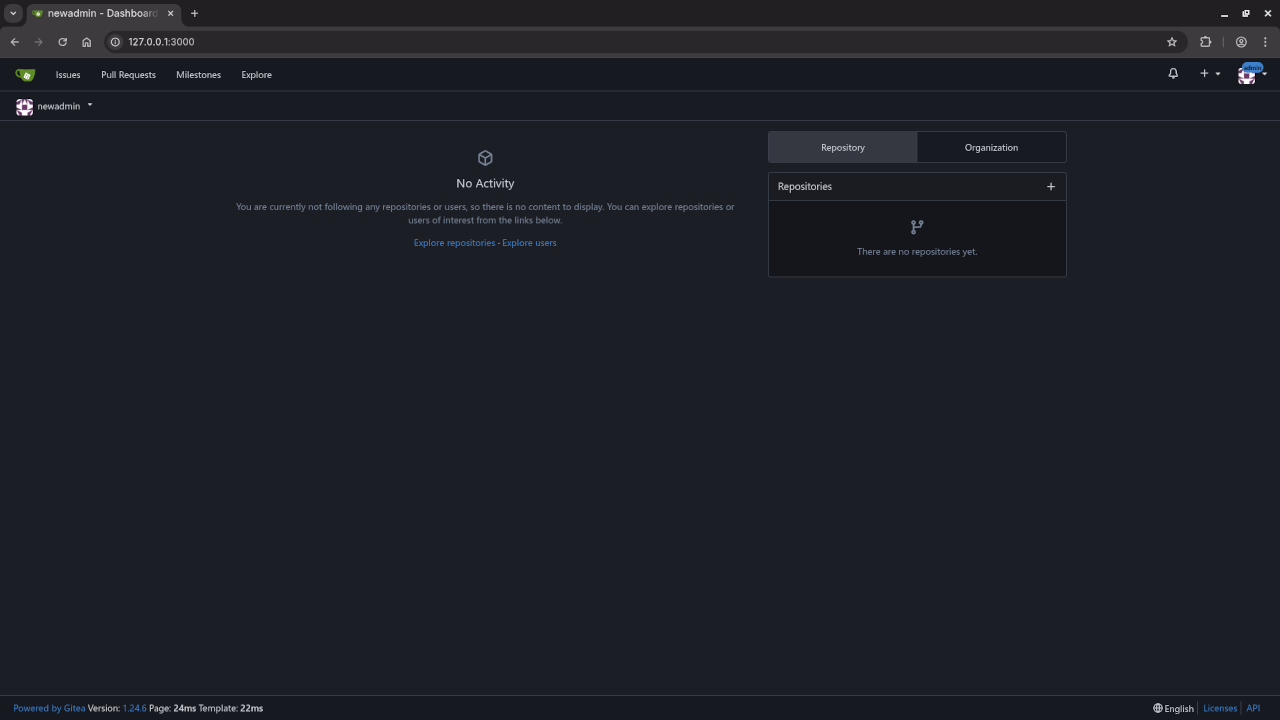 Gitea Dashboard