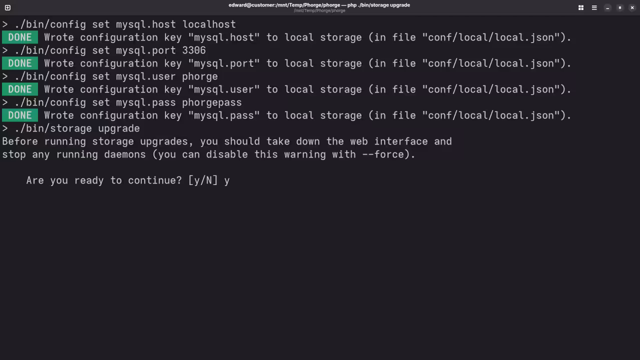 Phorge MySQL Upgrade