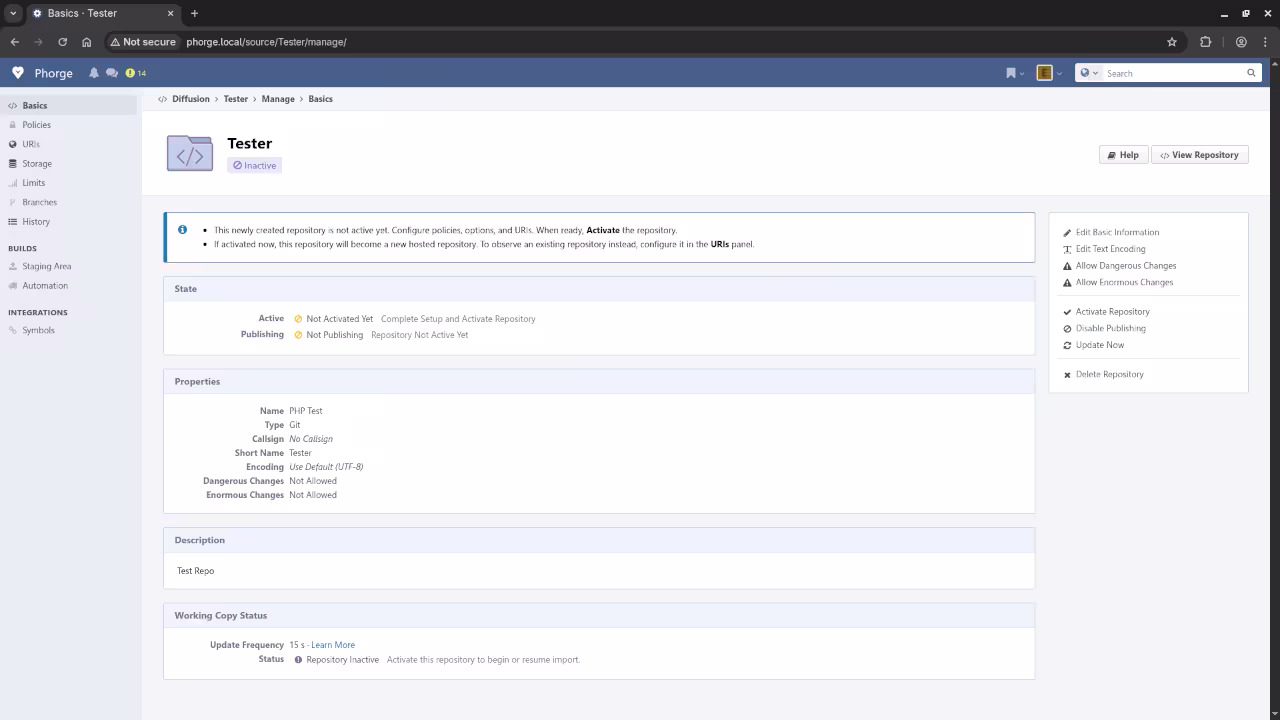 Phorge Repo Creation