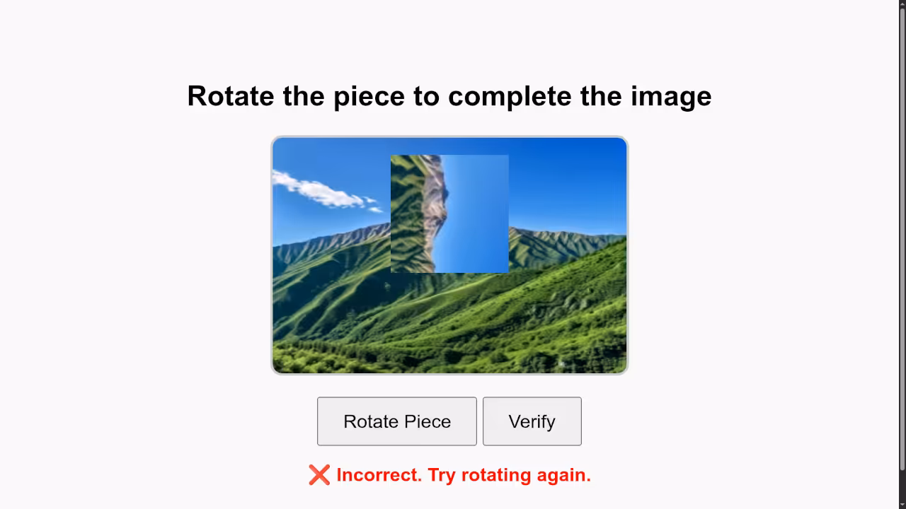HTML5 Spinning Image CAPTCHA Fail