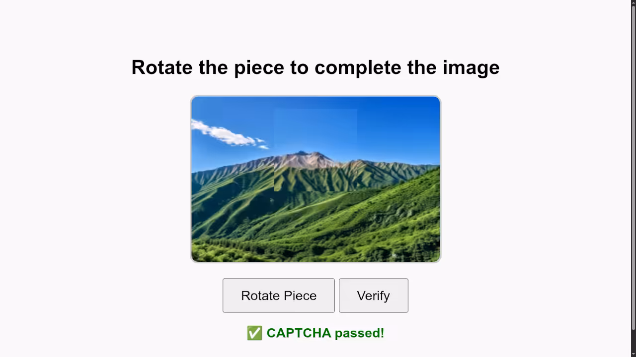 HTML5 Spinning Image CAPTCHA Pass