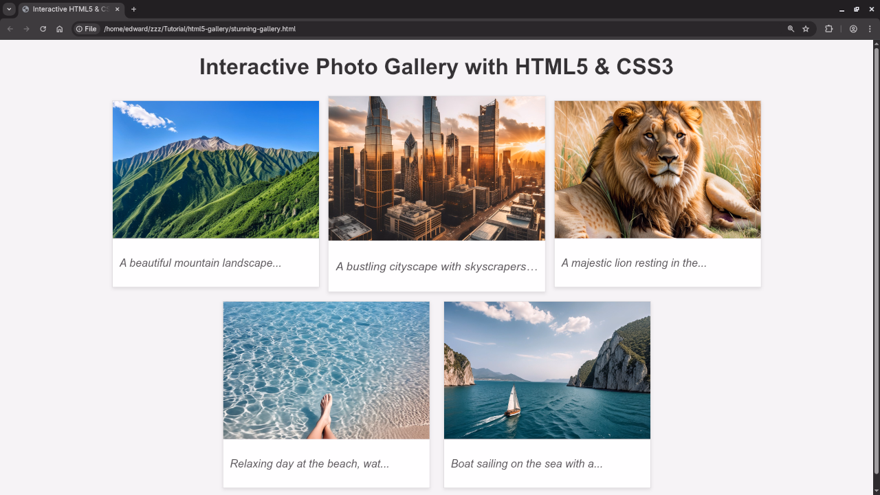 HTML5 Image Galley Hover