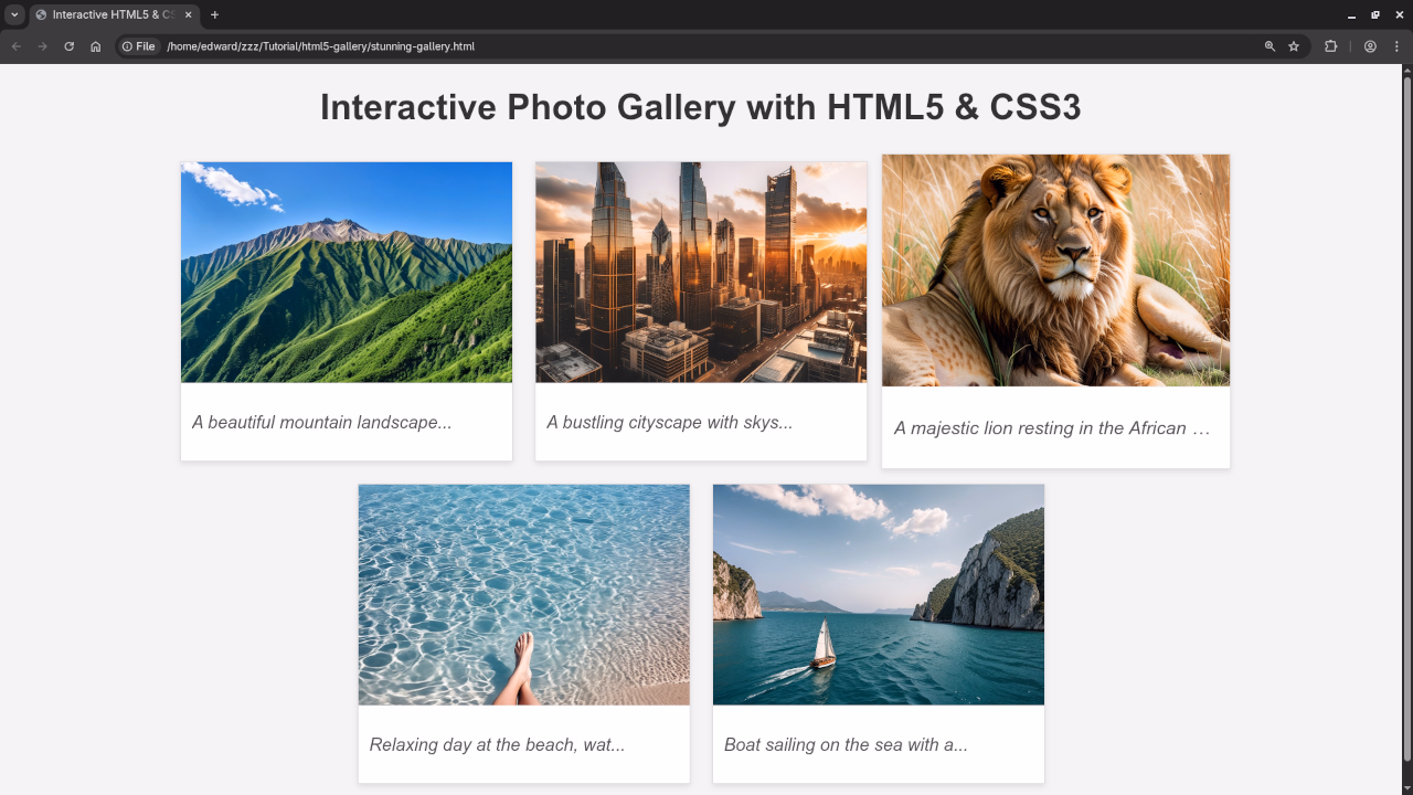 HTML5 Image Galley Cursor