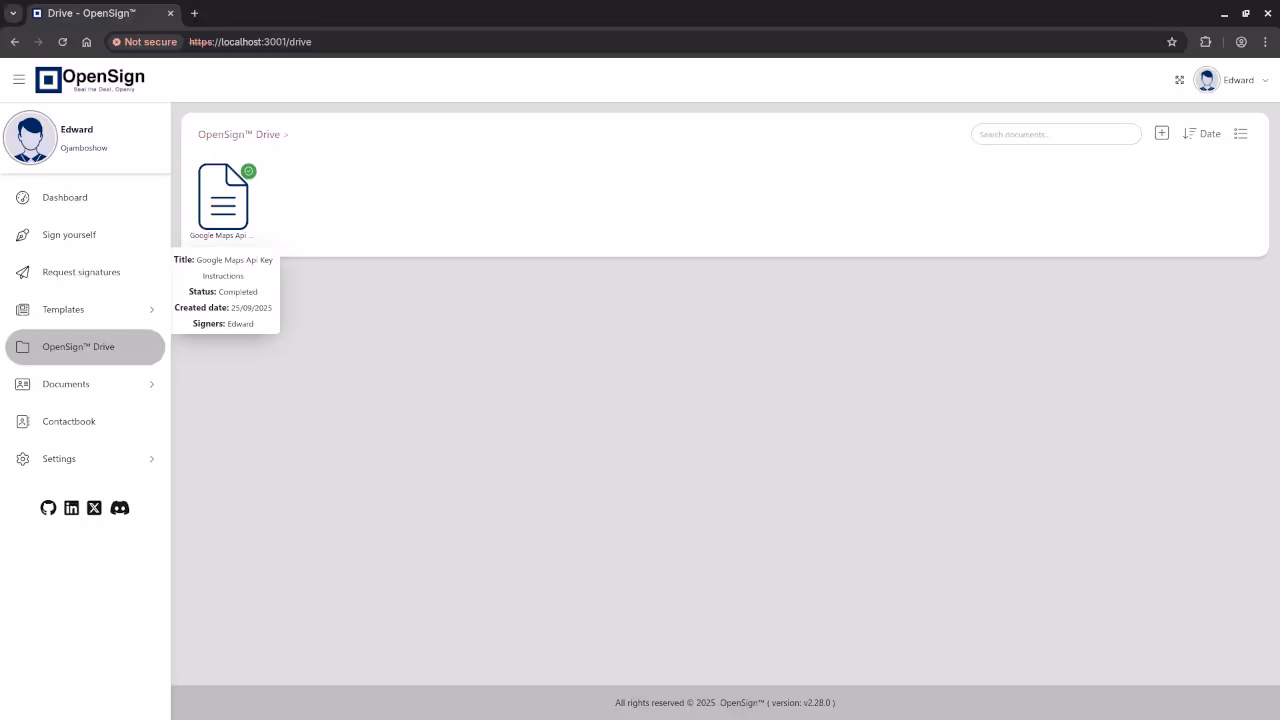 OpenSign Signature Completed