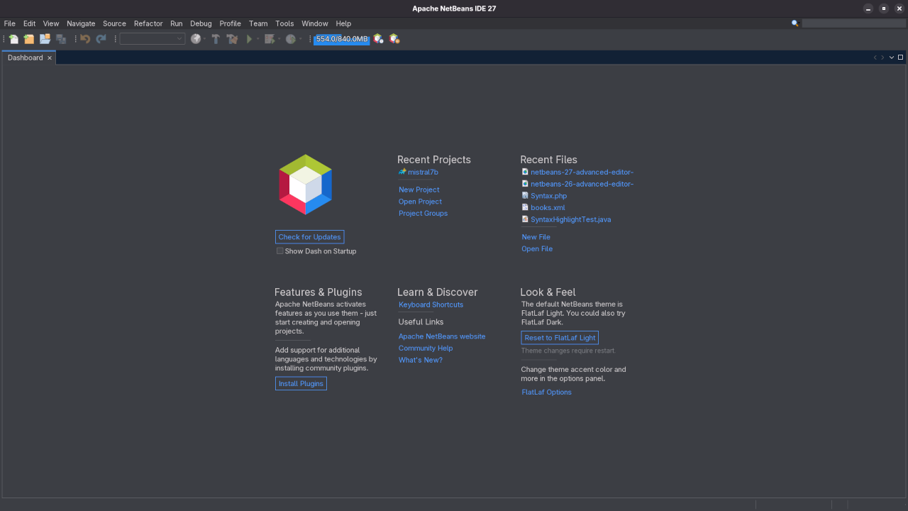 NetBeans 27 on Fedora Linux