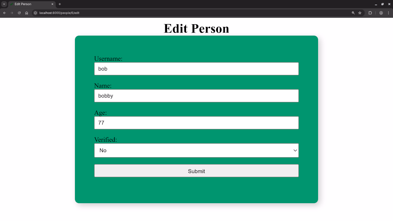 Edit Person Form
