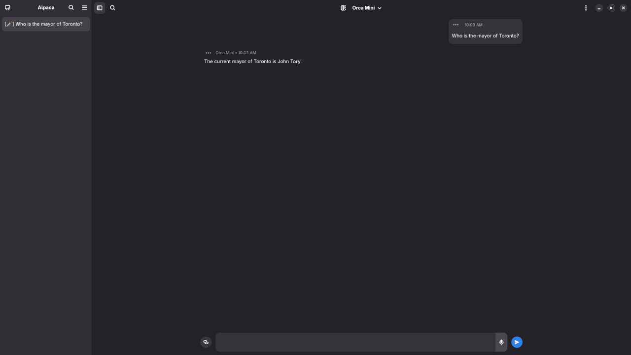 Orca Mini 3B answered question about the Mayor