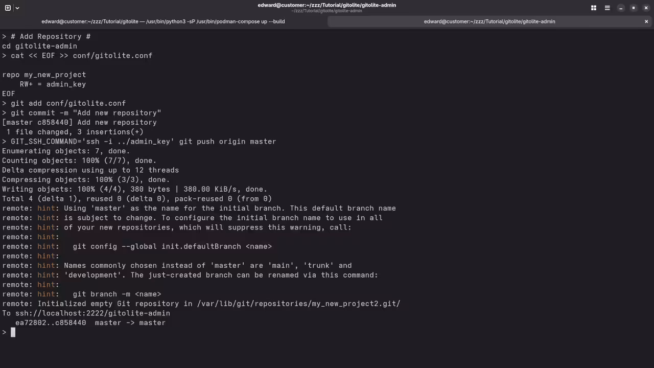 Gitolite Create Repo