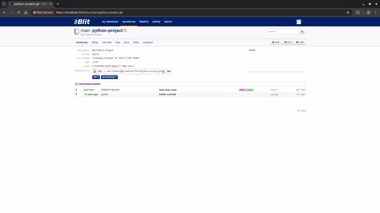 Gitblit Updated Repo Summary