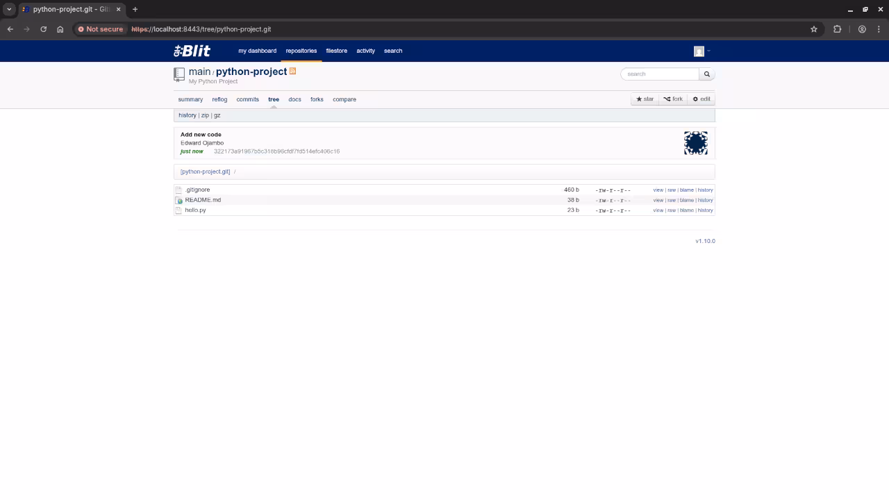 Gitblit Repo Tree