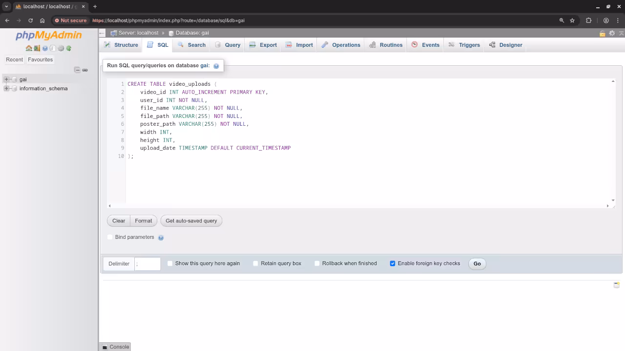 PHPMyAdmin Database Query