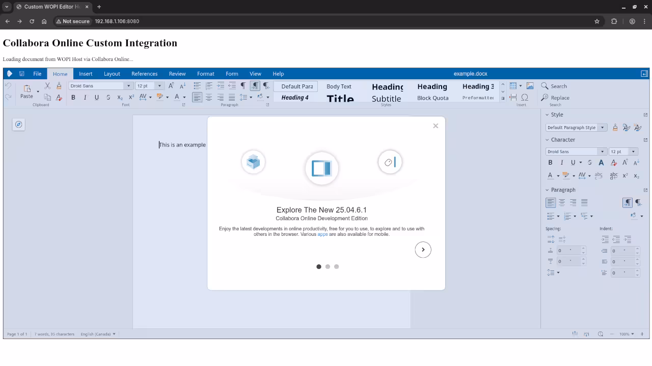 Collabora Online Loaded Document