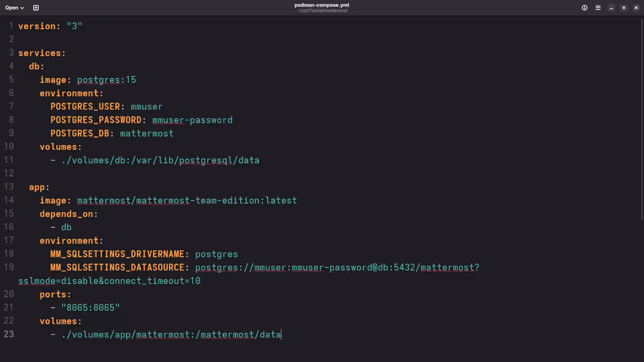 Mattermost YAML Compose