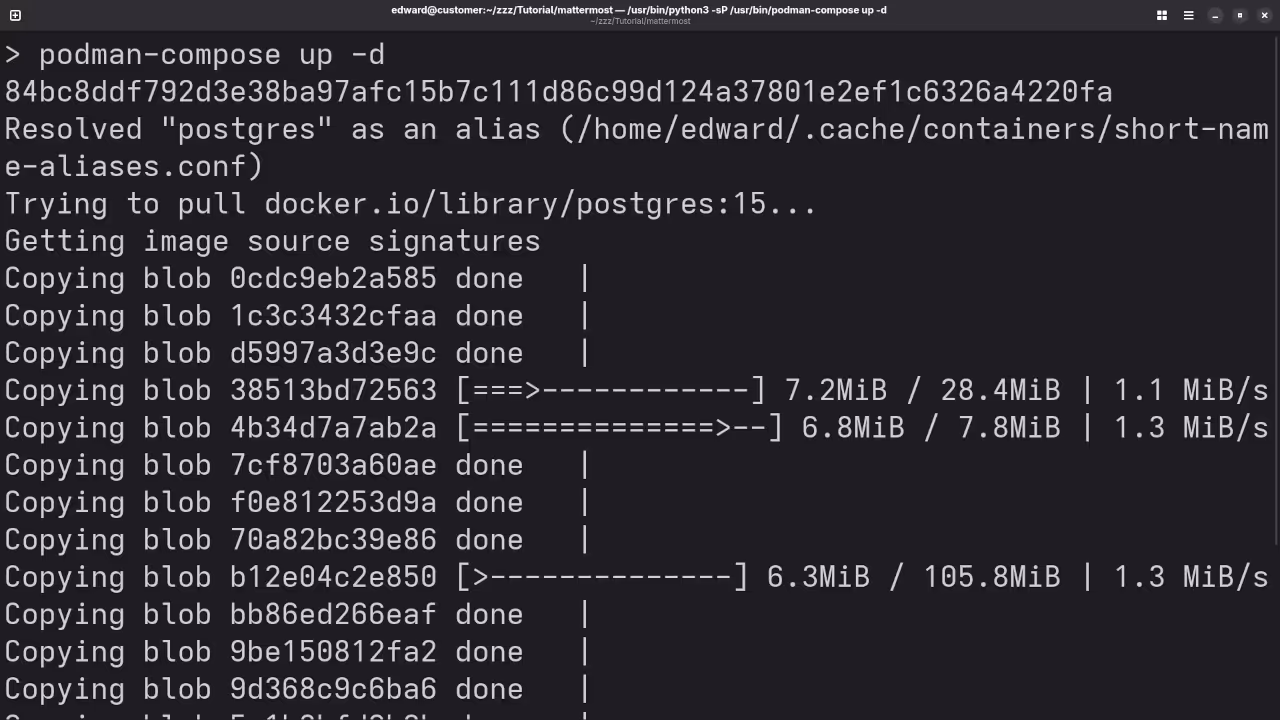Mattermost Podman Container