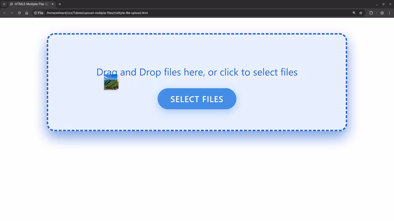 A drag and drop multiple file animation