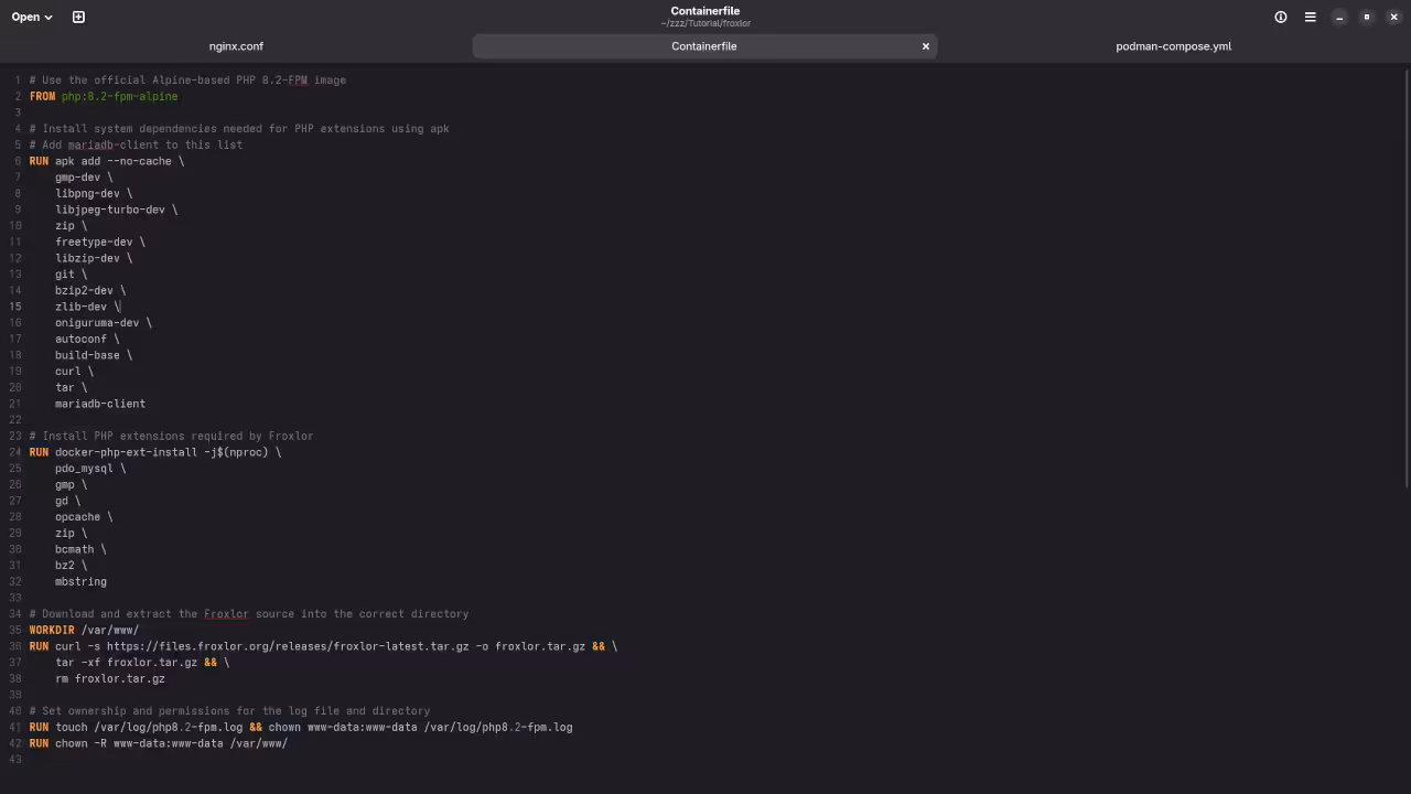 Froxlor Containerfile