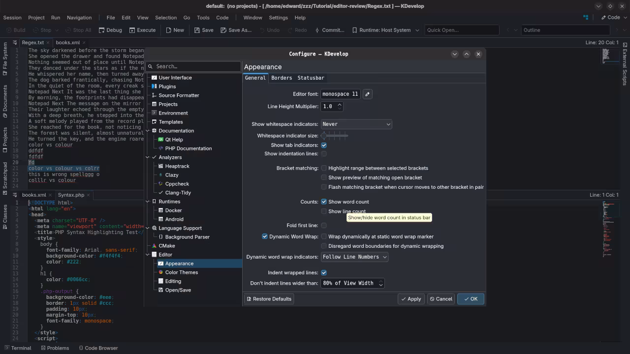 KDevelop Settings