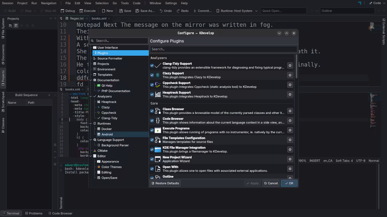 KDevelop Plugins View