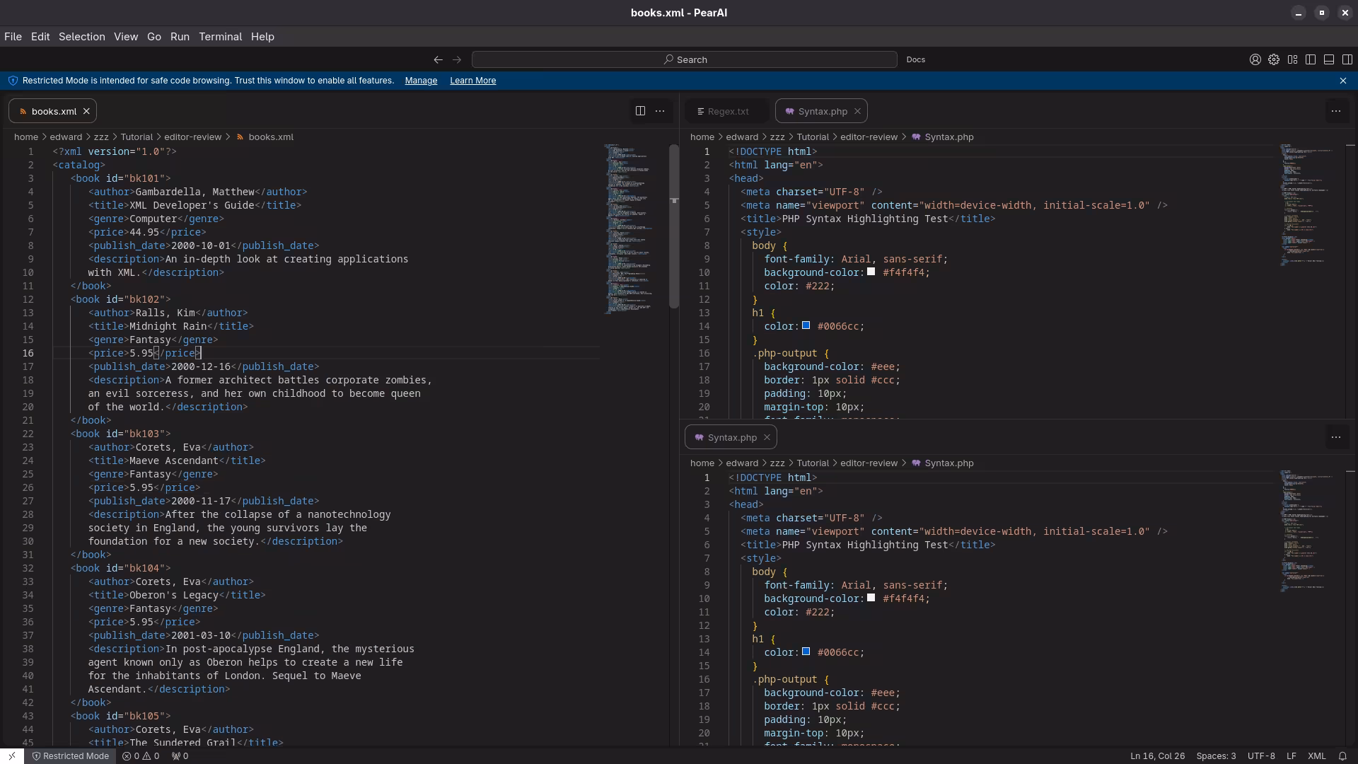 PearAI PHP Syntax Highlighting
