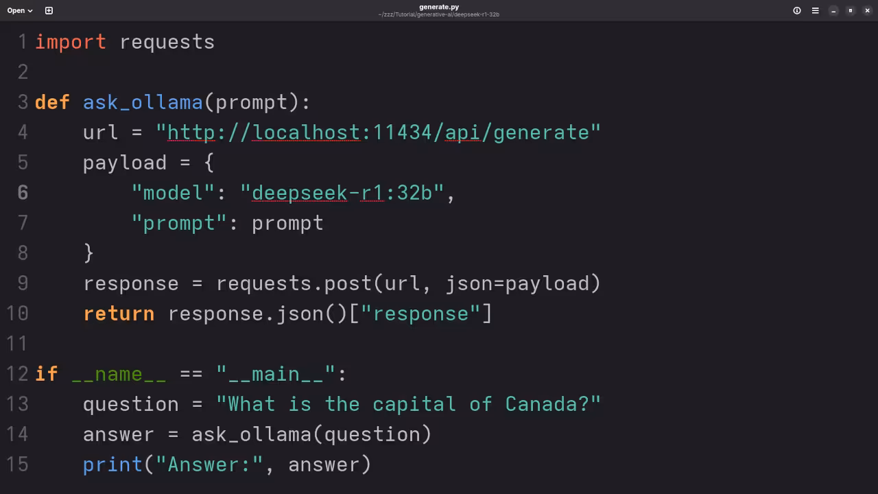 Ollama API Direct Python Script