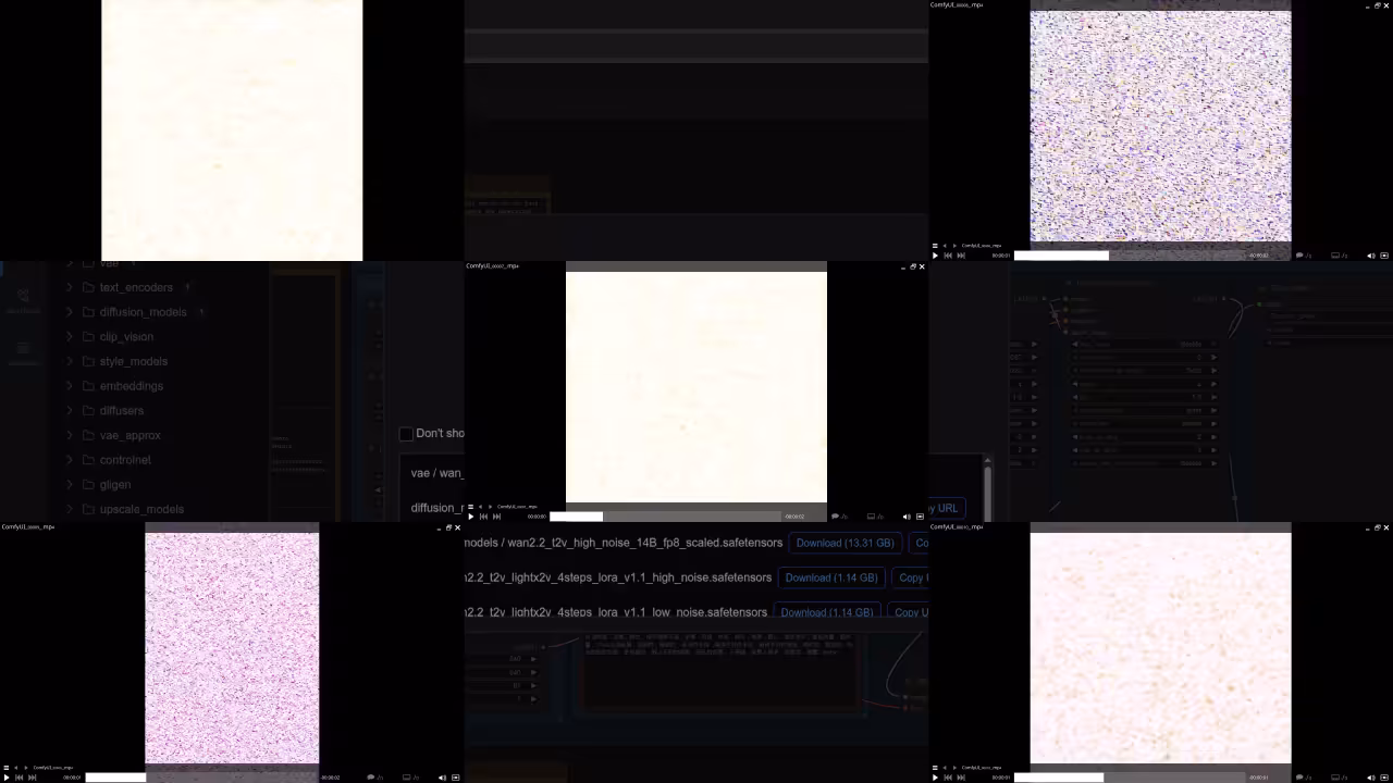ComfyUI With Wan 2.2 T2V 14B Collage