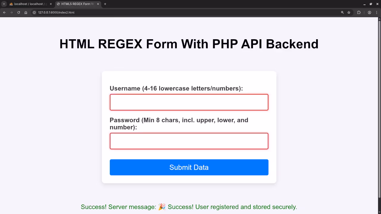 An HTML5 Regex Form Submission