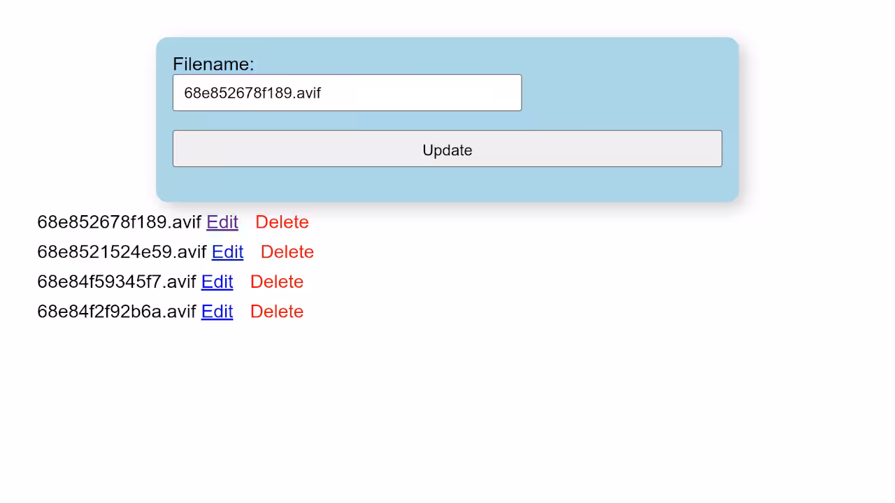 Edit Filename Form