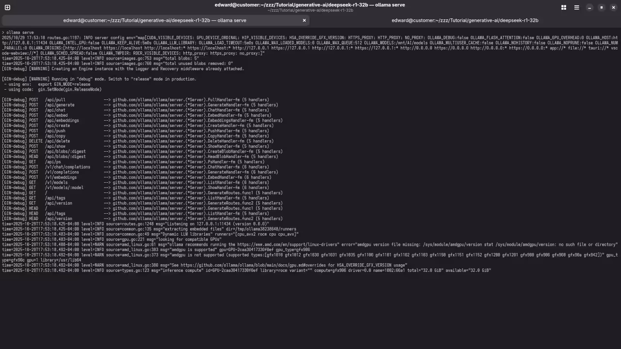 Ollama loading tensors for AMD GPU