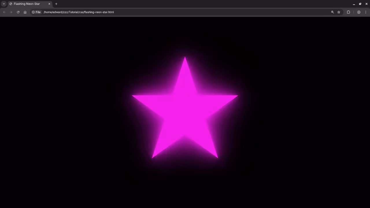 HTML5 Flashing Neon Star
