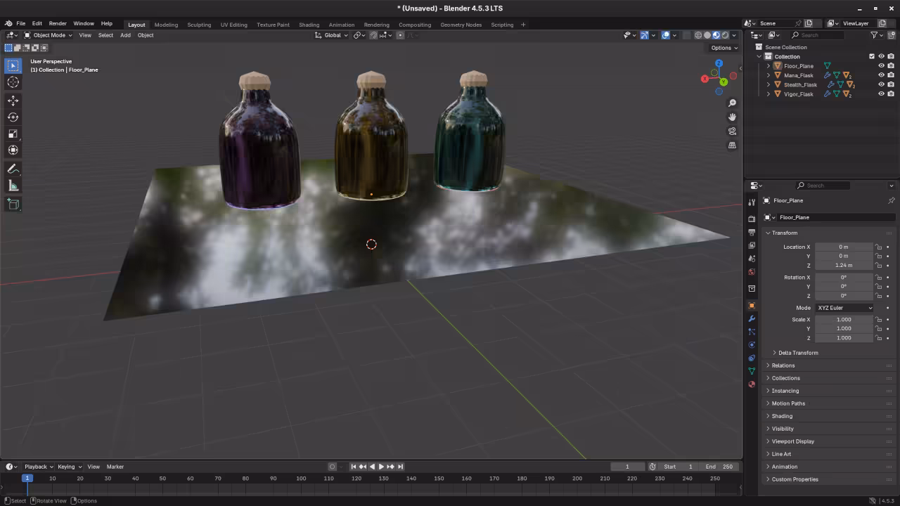 Low poly potion holder in Blender