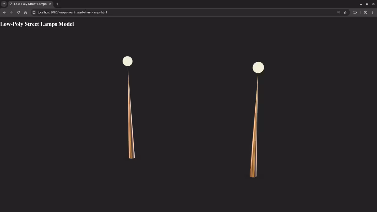 Low poly street-lamps in Web browser