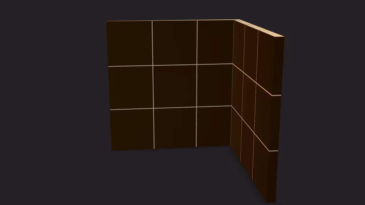 Low poly wall-tiled-corner in Web browser
