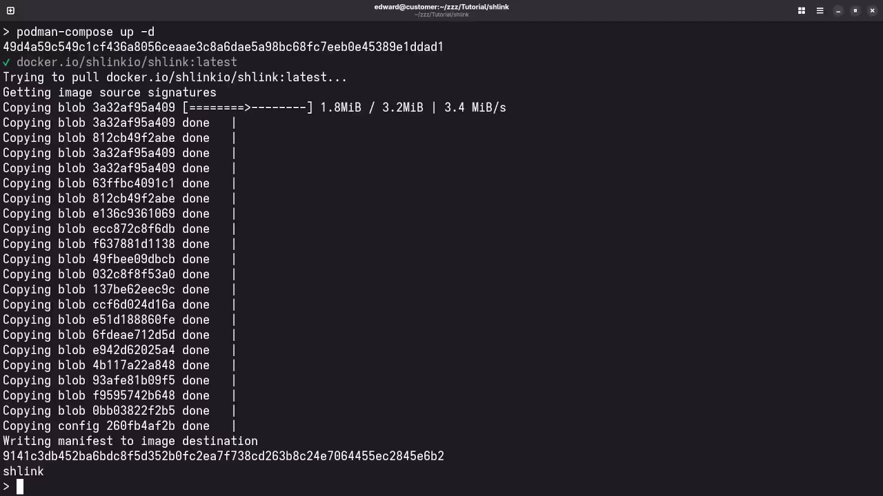 Shlink Podman Compose Build