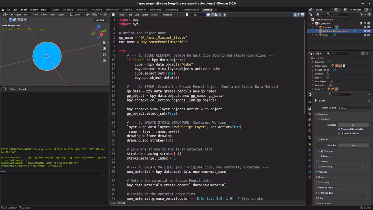 Grease Pencil Object Python code