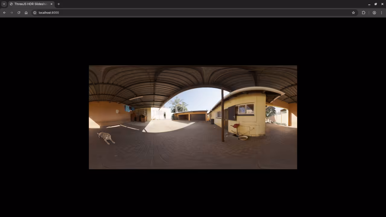 HTML5 ThreeJS HDR Slideshow Courtyard