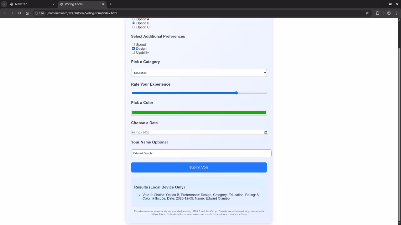 See How HTML5 Saves Votes Locally