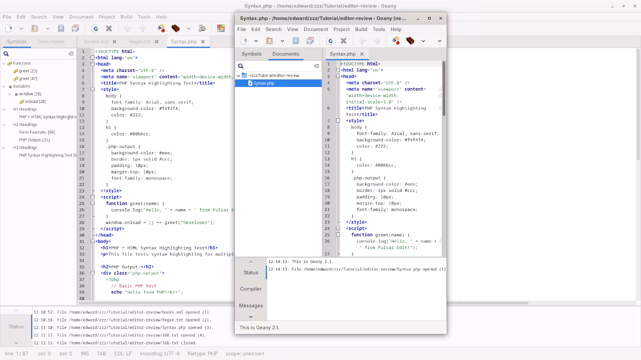 Geany 2.1 New Window