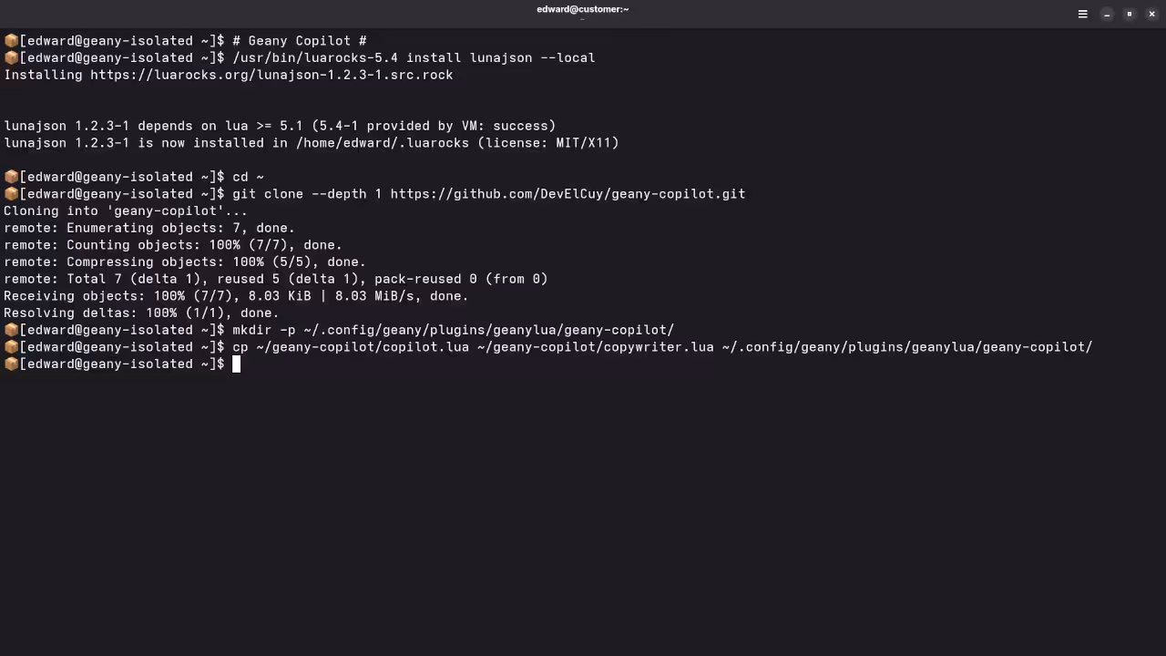 Geany 2.1 Copilot Install