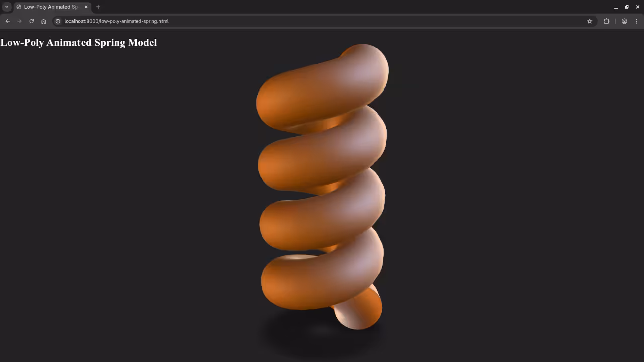 Low poly Animated Spring in Web browser