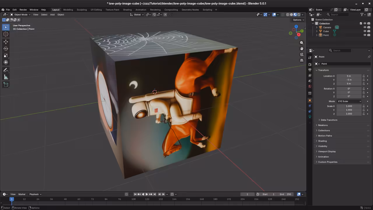 Low poly Animated Spring in Blender