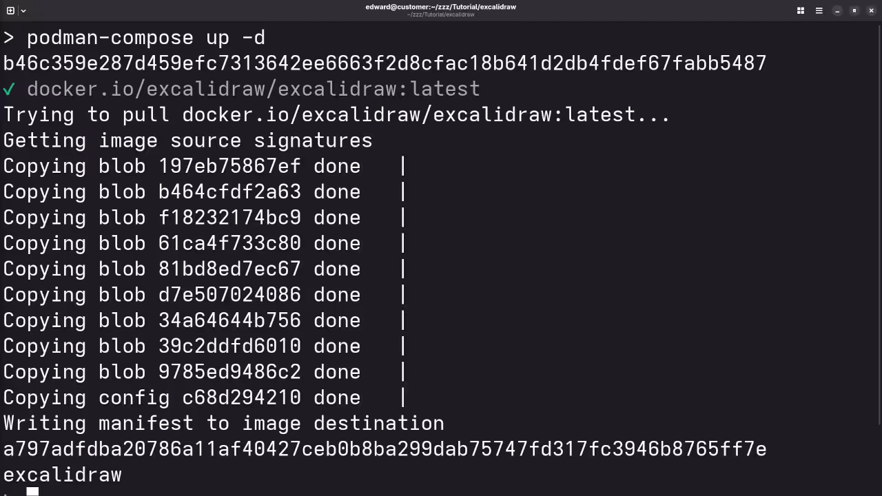 Excalidraw Podman Installation