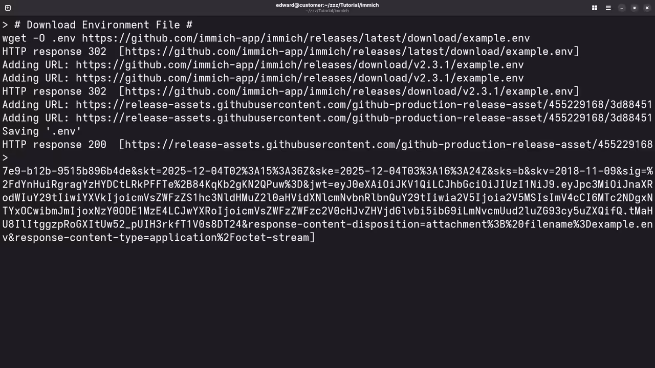 Immich Environment File