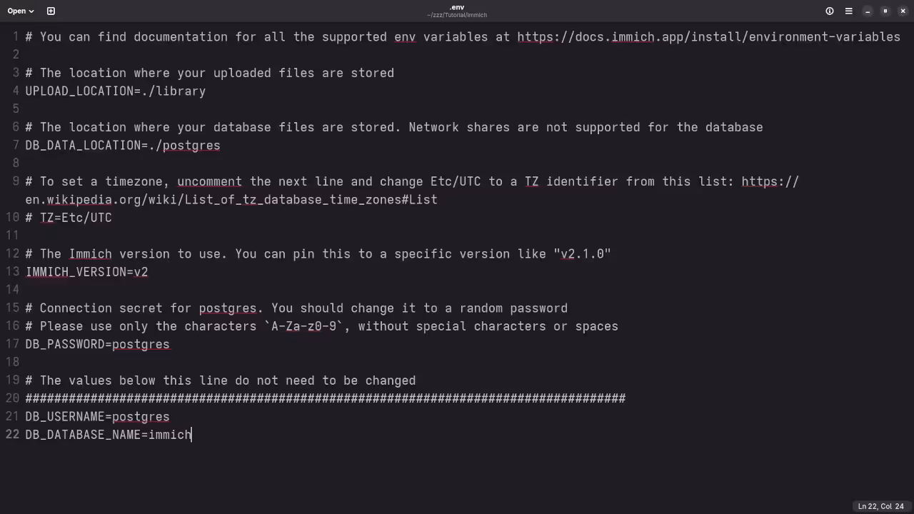 Immich Environment Variables