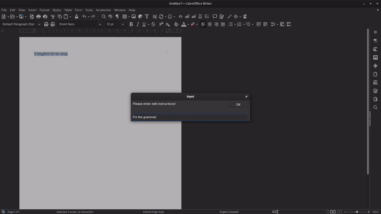 Localwriter Edit Selection