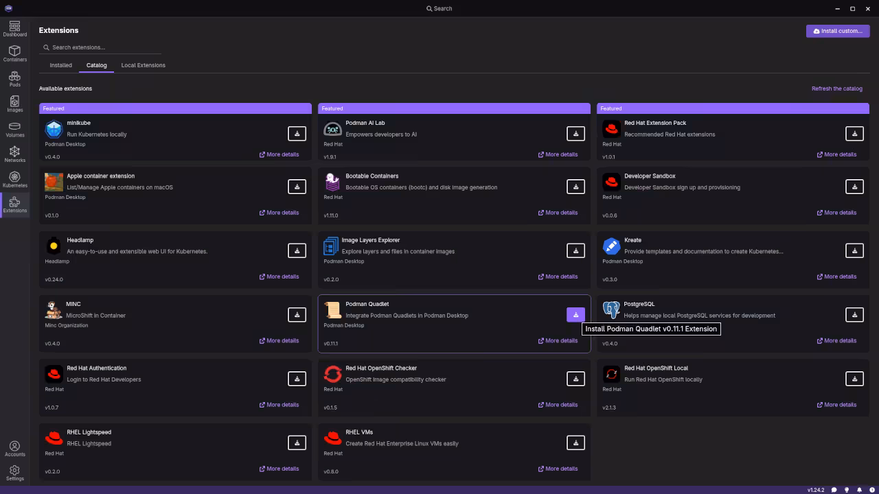 Podman Desktop Extensions